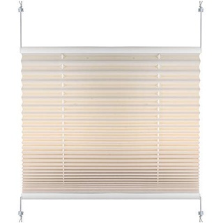 S SIENOC Plissee Klemmfix Fenster Plissee Rollo Sonnenschutz Ohne Bohren Rollo Fenster & Türen inkl. Zubehör (Beige, 40x100 cm)