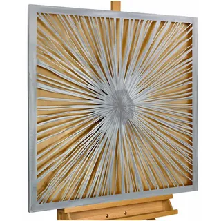 Kunstloft Metallbild Gold 80/80 cm , Silberfarben, Goldfarben , Metall , 3x80 cm , Bilder & Rahmen, Bilder, Holz & Metallbilder