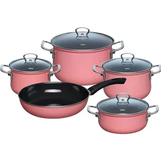 RIESS Topf-Set 5-tlg. Fleischtopf + Kochtopf + Kasserolle + Bratpfanne