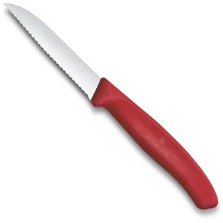 Victorinox 6.7431.C1 Schälmesser Swiss Classic 8cm Wellenschliff rot