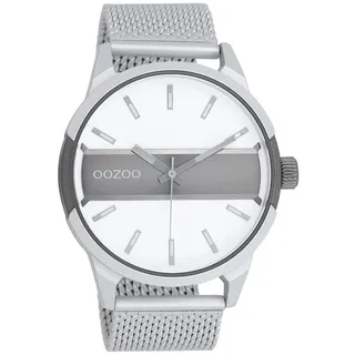 Oozoo Herren Armbanduhr Timepieces Analog Metall Mesh Silber UOC11105 | Silber