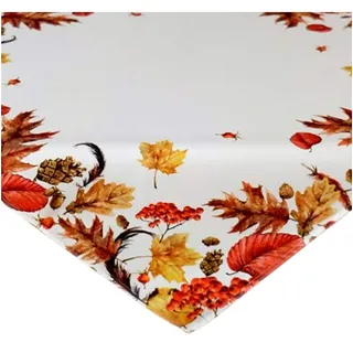Raebel Tischdecke Herbst 110x110 cm Eckig Pflegeleicht Decke Herbstdecke Mitteldecke Stoff 100% Polyester