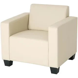 MCW Loungesessel Kunstleder 82 x 76 x 72 cm Creme/Beige mit Rollen