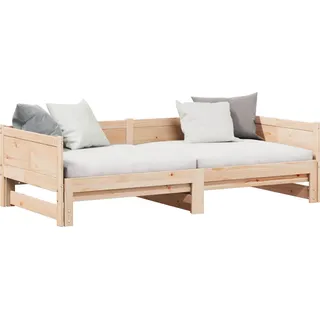 vidaXL Ausziehbares Tagesbett Natur 203,5 x 184 x 56,5 cm - Braun