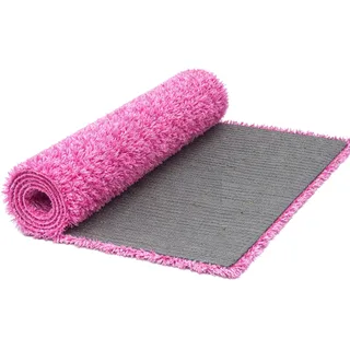 Internethandel Pfordt Kunstrasen Hochflor Star Pink 100x200 cm, 25 mm | dichte Struktur mit angenehmem Laufgefühl, Ablauflöchern und 27 mm Gesamthöhe für Balkon, Terrasse, Garten und Wintergarten