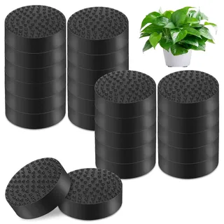 AMFUN 24er Pack Unsichtbare Blumentopf Füße, Füße für Blumenkübel, Schwarz Anti Rutsch Gummifüße, Für Alle Drinnen Draußen Blumentopf
