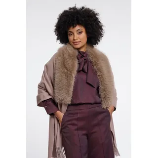 Rino & Pelle Pashmina mit Fellimitat, mocha latte