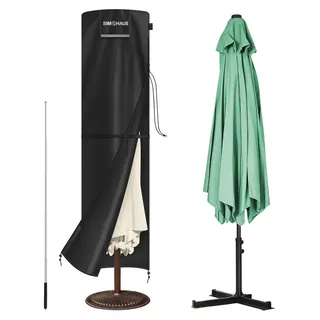 Schirmabdeckung Ampelschirm Wetterfest 250x65/65cm 420D Oxford Stoff Wasserdicht UV-Beständig mit Stab