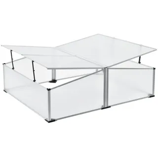 [en.casa] Frühbeet Mossel , Transparent , Kunststoff , 100x40x120 cm , Gartenzubehör, Hochbeete