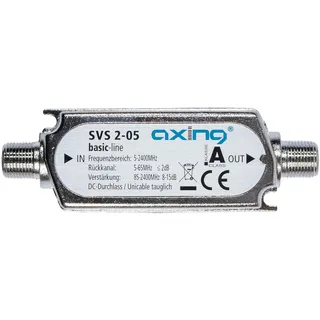Axing SVS 2-05 Satelliten-Leitungsverstärker Inline Breitband (15 dB, 85 - 2400 MHz)