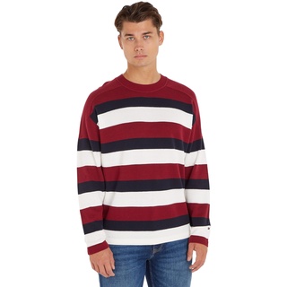 Tommy Hilfiger STRUCTURED ALLOVER STRIPE CNK Pullover Herren, Blau (Global Stp Allover), L