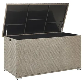 Beliani Auflagenbox 155 x 75 x 80 cm Beige/Grau/Schwarz