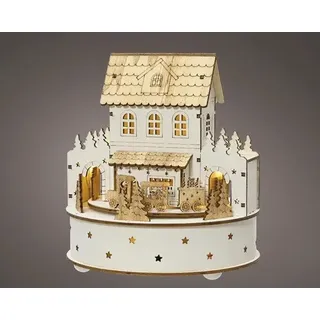 Weihnachtsdeko Lumineo Weihnachtshaus LED aus Holz