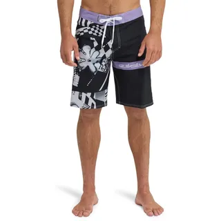 Boardshorts QUIKSILVER "Surfsilk Straight 20", Herren, Gr. 40(XXXL), schwarz block momentum, Obermaterial: 88% Microfaser, 12% Elasthan;, Hosen Boardshorts