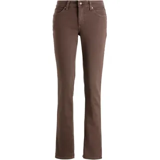 Stretch-Jeans MAC "Melanie", Damen, Gr. 36, Länge 32, braun (deep braun ppt), Denim/Jeans, Obermaterial: 95% Baumwolle, 3% Polyester, 2% Elasthan, figurbetont lang, Jeans Stretch-Jeans, Gerade geschnitten