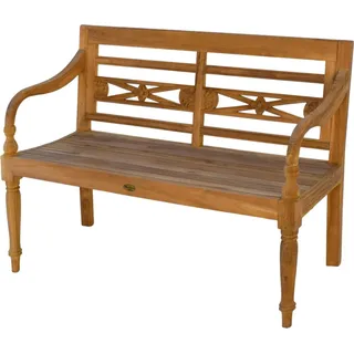 Gartenbank Aoste Teak Massivholz - Breite: 120 cm - Braun