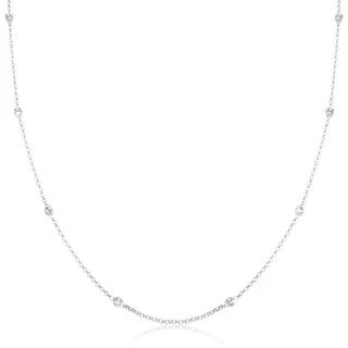 Elli Halskette Solitär Kristallen 925 Silber Weiß 45