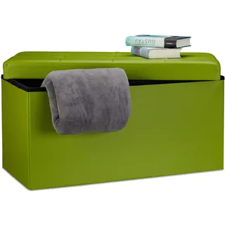 Relaxdays Sitzbank Faltbar Grün 38 x 76 x 38 cm