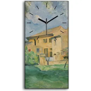 Wandbild Leinwand Bilder Wanduhr 30x60 Der Bauernhof am Jas de Bouffan - schwarze Hände - Grün