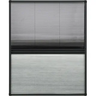 vidaXL Insektenschutz-Plissee für Fenster Alu 60x80 cm mit Jalousie - Grau