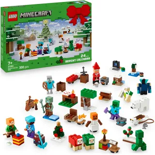 LEGO Minecraft Advent Calendar 2025 for 7+ Year Old Boys & Girls - Christmas Countdown Toy with 24 Surprises incl. Minifigures & Mini Builds - Gaming Gift - 21280