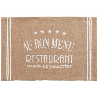 douceur d'intérieur, Tischset (30 x 45 cm) Diner, weiß, Jute, Bedruckt