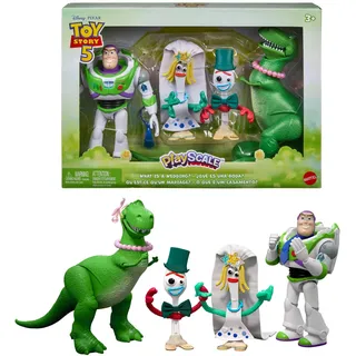 Mattel Disney und Pixar Toy Story 5 was ist eine Hochzeit? 4-Figuren-Pack mit Zubehör, Playscale Story Pack, JKV22