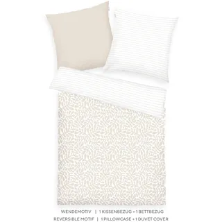 Tom Tailor ORGANIC LEAVES Renforcé Beige 155 x 220 cm + 80 x 80 cm