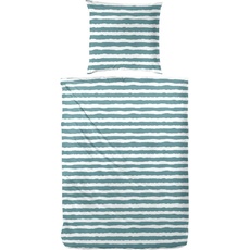 Bild von Bettwäsche »Baumwoll-Bettwäsche Uni-Streifen«, mit einem modernen Streifenmuster, grün