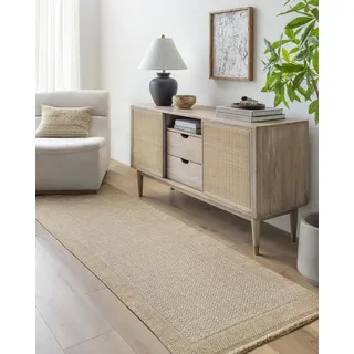 Livabliss Perth wetterfest Outdoor Design für Balkon 80x220 cm, Terrasse, Garten & Küche, Boho Stil Dekoration für draußen – Beige