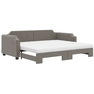 vidaXL Tagesbett Ausziehbar mit Matratzen Taupe 100x200 cm Stoff - Taupe
