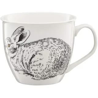 AMBITION Große Kaffeetasse 550ml Rabbit Wild Jumbotasse Porzellan Spülmaschine & Mikrowelle