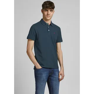 Jack & Jones Poloshirt »JJEPAULOS Poloshirt mit klassischem Kragen und figurbetonter Form«, Logostickerei, modisch, schmal, Baumwolle, Polokragen, blau