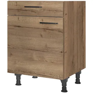 Nobilia Unterschrank Schubkastenunterschrank 60 x 87 x 56 cm Eiche Dunkel