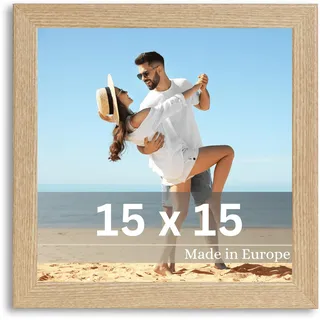 VictoR Bilderrahmen Klee 15x15 cm in Beige - moderner schlichter Fotorahmen Quadratisch Holz - Bilderrahmen 15x15 Beige