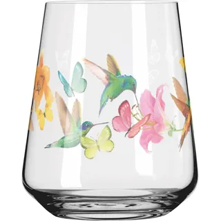 RITZENHOFF 2842002 Universalglas 2er-Set 500 ml - Sommerrausch Allround - Trinkglas mit Vogel-Motiv bunt - Made in Germany