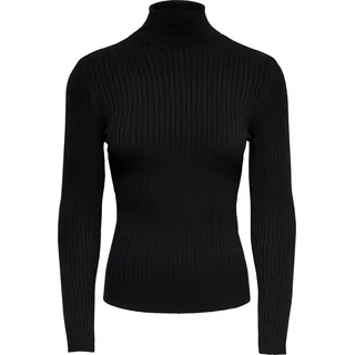 ONLY Damen Rollkragen Feinstrick Pullover Stretch Sweater Oberteil ONLKAROL | M - Schwarz