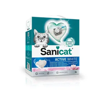 SANICAT Active White Lotus Flower Klumpende Katzenstreu 6l