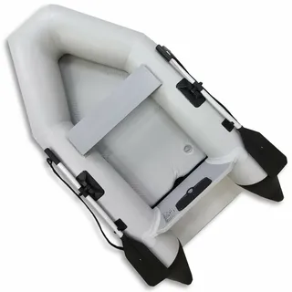 Nemaxx NEMAXX® Schlauchboot 230 cm für 2 Personen Angelboot Freizeitboot 300kg aufblasbarer Boden, Motor bis 5 PS inkl. 2 Paddel-, Pumpe, Tasche – Reparaturset