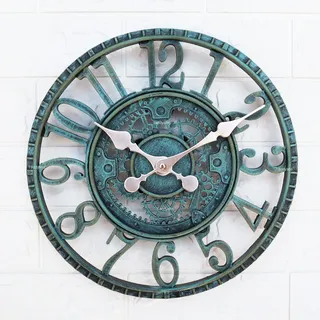 Taodyans 3D-Wanduhr 30 cm 30cm türkis/grün