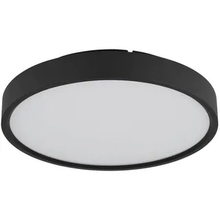 Globo Led-Deckenleuchte , Opal, Schwarz , Metall, Kunststoff , 345 mm , G , 7.7 cm , Farben fixierbar, Bluetooth-Lautsprecher, Farbtemperaturwechsler , Lampen & Leuchten, LED Beleuchtung, LED-Deckenleuchten