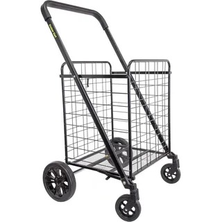 dbest products Cruiser Cart Deluxe 2 Wäschekorb, faltbar, mit Rollen, kompakt, leicht, zusammenklappbar, Schwarz
