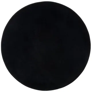Gözze - Premium Rutschfester Runder Badezimmerteppich, RIO, 100% Microfaser, Ø 110 cm - Schwarz
