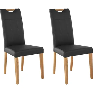 Home Affaire Esszimmerstuhl Roberta Leder schwarz 2er Set