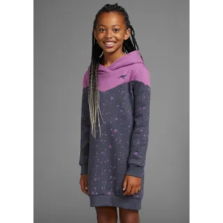 KangaROOS Sweatkleid »mit süßem allover Druck«, in Colorblocking-Design blau
