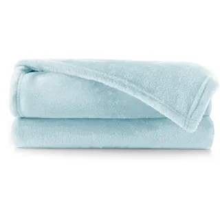 DecoKing Kuscheldecke 150x200 cm hellblau Decke Microfaser Tagesdecke Mic | Fleece weich sanft kuschelig Baby Blue