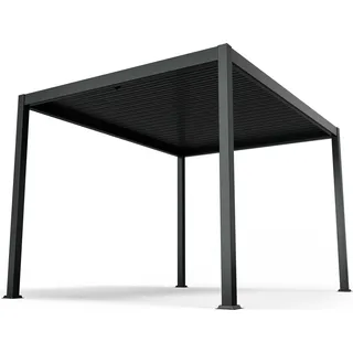 Blumfeldt LuminaHaven Lamellen-Pergola 3x4 m - wetterfester Garten-Pavillon aus starkem Aluminium und verzinktem Stahl. - Schwarz