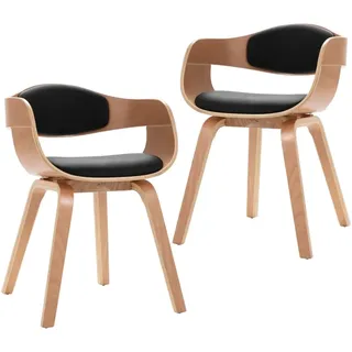 VidaXL 287388, Baumwolle, Kunstleder, Schaum, Polyurethan (PU), Holz, 110 kg, 490 mm, 515 mm, 715 mm, 40 cm - Schwarz