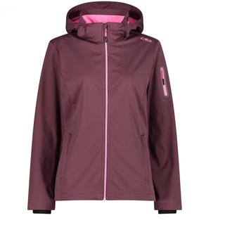 CMP - Leichte Softshelljacke für Damen mit abnehmbarer Kapuze, Pflaume, D42