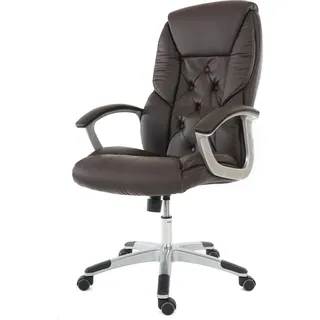 Mendler Profi-Bürostuhl L42 XXL Kunstleder Braun